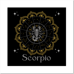 Scorpio Zodiac Mandala Posters and Art